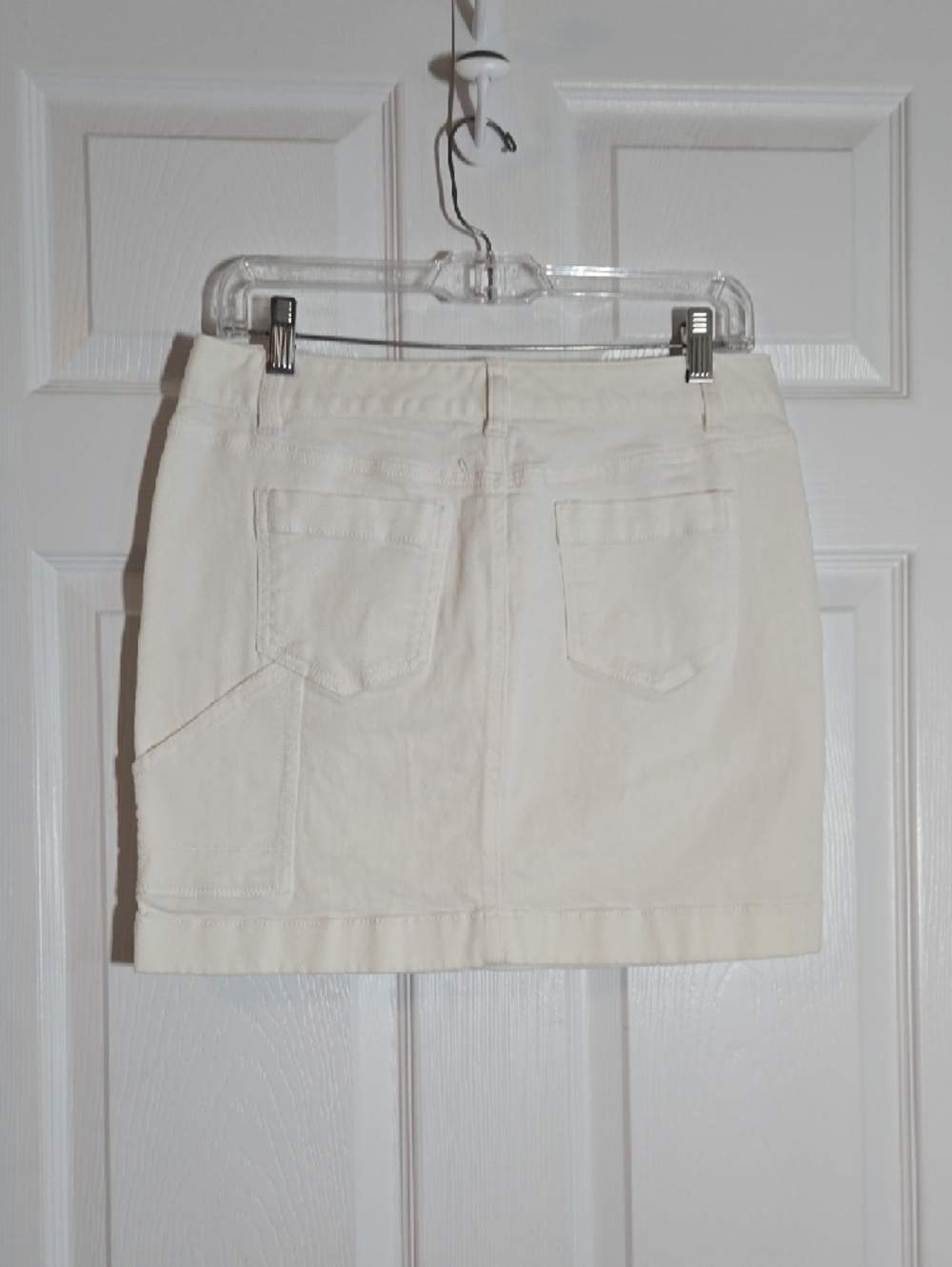LOFT Off White Mini Skirt Front Pockets Size 4 Petite - Picture 5 of 6